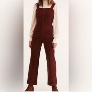 Free People Luna Corduroy Jumpsuit Overalls Size 4